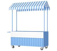 YVYKFZD Puesto de Mercado móvil, Carrito de Comida Callejera de Madera con Ruedas, Puesto de Vendedor Plegable for Exteriores, Carrito de Exhibición for Calle y Eventos(Green 2,120cm/47.2")