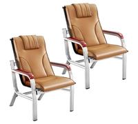 YVYKFZD Sillas de Recepción con Brazos, Sillas para Sala de Espera Des Cuero sintético, Banco Des recepción de Respaldo Alto, Silla para Invitados en aeropuertos(Khaki,2 Seat)