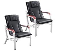 YVYKFZD Sillas de Recepción con Brazos, Sillas para Sala de Espera Des Cuero sintético, Banco Des recepción de Respaldo Alto, Silla para Invitados en aeropuertos(Nero,2 Seat)