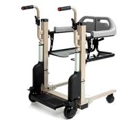 YVYKFZD Sillas De Ruedas Para Ducha Eléctrica, Elevador Para Silla De Ruedas Portátil, BañO Sillas De Ruedas 4 En 1 Con Asiento Dividido De 180°, Rueda Universal Silenciosa De 360°, Carga 529 Lbs