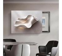 YVYKFZD Tapa Cuadro Eléctrico Decorativo simple, Cubre Cuadro Eléctrico push-pull, Cuadros para Tapar Cuadros Electrico montadas en la pared, medidor eléctrico pintura(Left A,60x45cm/23.6"x17.7")