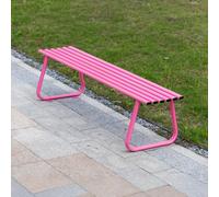 YVZYLXH Banco de Jardín Exterior de Acero, Banco Metálico Resistente for Terraza y Parque, Mueble de Exterior for Espacios Públicos y Entrada(Pink)