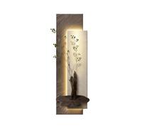 YVZYLXH Cuadros Decorativos Modernos con Luz LED y Relieve 3D, Decoración de Pared en Arenisca Natural con Plantas Artificiales y Mando a Distancia for Pasillo y Salón(Gray,100x35cm/39.4x13.8in)