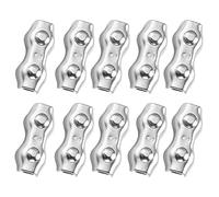 YWBL-WH 10 Clips de Cuerda de Alambre de Acero Inoxidable con Doble Agarre, Abrazaderas de Cable, Bloqueo de Mandril, Sujetador de Hardware de Cable M3 para Mecanismo Industrial