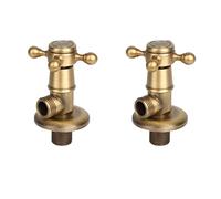 YWBL-WH 2 uds Válvula Triangular de Latón para Baño, Hardware Europeo, Válvula de ángulo Antigua