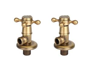 YWBL-WH 2 uds Válvula Triangular de Latón para Baño, Hardware Europeo, Válvula de ángulo Antigua
