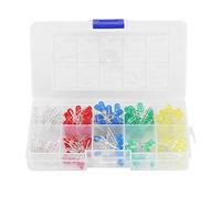 YWBL-WH 200 Diodos LED, Kit Surtido de 5 Colores, Luz Emisora de 3 Mm y 5 Mm para Reparación Eléctrica de Bricolaje, con Caja de Almacenamiento de Plástico