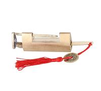 YWBL-WH Candado de Estilo Antiguo Chino Candado Horizontal de Tallado de Latón con Llave para Joyero Cajón Gabinete Caja de Madera Antigua Caja de Regalo Cerradura Joyero Cerradura