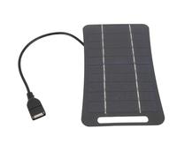 YWBL-WH Cargador de Panel Solar USB de 5 W, Pequeño Panel Solar Portátil de Silicio Monocristalino para Viajes de Camping Al Aire Libre (BLACK)