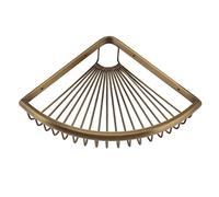 YWBL-WH Carrito de Ducha de Esquina, Estante de Almacenamiento Triangular de Latón y Acero Inoxidable para Organizador de Baño, Estante de Ducha de Pared Resistente de 660 G con 4 Tornillos y Bases