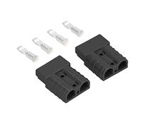 YWBL-WH Conector de la Batería de 2 Piezas 50A Kit de Enchufe de Alambre de Alambre de Desconexión Rápida Liviana para Carreras, Camiones - Terminales de Cobre Plateado, Trabajo Exquisito (Black)