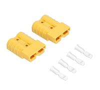 YWBL-WH Conector de la Batería de 2 Piezas 50A Kit de Enchufe de Alambre de Alambre de Desconexión Rápida Liviana para Carreras, Camiones - Terminales de Cobre Plateado, Trabajo Exquisito (Yellow)