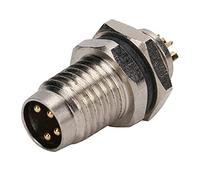 YWBL-WH Conector de Panel, Conector de Enchufe, Conector de Panel de Aviación M8 de 4 Pines Interfaz de Metal Conector de Carcasa Chapado en Latón IP67 para Zócalo, para Terminales de