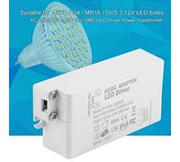 YWBL-WH Controlador LED de 12 V 24 W para Bombillas MR16 GU5.3, Fuente de Alimentación CA 100-240 V a CC 12 con Protección contra Cortocircuitos, Uso en Interiores para Reemplazar Transformadores