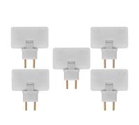 YWBL-WH Convertidor de Enchufe Adaptador de Salida de Latón ABS 1 a 3 Extensión Rotación de 180 Grados 10A 1500W 14 Mm de Espesor 80 Mm de Ancho para el Hogar, Oficina, Dormitorio, Taller (White)