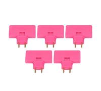 YWBL-WH Convertidor de Enchufe Adaptador de Salida de Latón ABS 1 a 3 Extensión Rotación de 180 Grados 10A 1500W 14 Mm de Espesor 80 Mm de Ancho para el Hogar, Oficina, Dormitorio, Taller (Rosa roja)