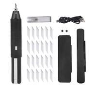 YWBL-WH Cortador Ultrasónico Inalámbrico con 3 Modos, Puntas de Corte de Rotación de Energía para Madera de Cuero PVC Modelo Impreso en 3D, Luz LED, 24 Puntas Reemplazables, Batería 3000mAh