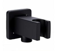 YWBL-WH de Suministro de Pared con Brida de Suministro de Agua Soporte de Ducha Rosca Macho G1/2 de Acero Inoxidable Conexión Deslizante Montaje en Pared Diseño Cuadrado (Acero inoxidable)