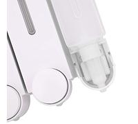 YWBL-WH Dispensador de Líquido de Ducha para Montaje en Pared, Dispensador de champú de Tres Cabezales ABS para Baño de Hotel, Capacidad de 420 Ml, Tipo Prensa, Blanco, Plateado y Negro (6028 Blanco