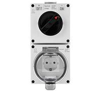 YWBL-WH Enchufe de Pared IP66 para Exteriores, Adaptador de Enchufe con Interruptor, Receptáculo Resistente a la Intemperie para Jardín, Patio, Garaje, Piscina y camping. (estilo alemán)