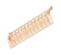 YWBL-WH Escaleras de Casa de Muñecas Escalera en Miniatura de Madera de Abedul Escala 1/12 sin Pintar 32,5 Cm con Pasamanos de 45 Grados Esquinas Redondeadas para Manualidades de Decoración de