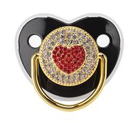 YWBL-WH Heart Shape Baby Puppiier Infantil Pezón de Ficha Linda Tetina de Forma Linda para Bebés Recién Nacidos (BLACK)