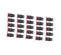 YWBL-WH Interruptor de Botón con Cabeza de Hongo, Orificio de Montaje de 16 Mm con Reinicio Automático de Plástico Rojo, Compatible con Equipos de Máquinas Herramientas (AC/DC24V)