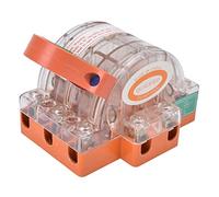 YWBL-WH Interruptor de Cuchilla de 3, Interruptor de Desconexión de Doble Tiro 32A 3P con Indicador LED, Carcasa Transparente de Cobre para Disyuntores Industriales y Domésticos