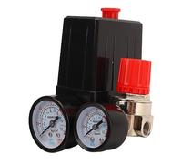 YWBL-WH Interruptor de Presión del Compresor de Aire, Kit de Válvula de Bola de Unión de Latón de 0-180 PSI con Barómetro para Accesorios y Piezas de Repuesto de Compresores de Aire