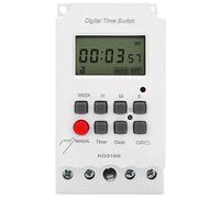 YWBL-WH Interruptor de Tiempo Digital, Interruptor de Temporizador con Pantalla LCD ABS con 32 Programas de Encendido y Apagado, Rango de 1 Segundo a 168 Horas para Electrodomésticos, Farolas, Luces