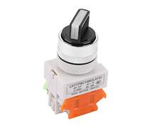 YWBL-WH Interruptor Giratorio de 2 Posiciones, Selector de Bloqueo Automático 1NO+1NC, Interruptor de Encendido y Apagado LAY37-11X/21, Material de Calidad para un Rendimiento Estable, Larga Vida