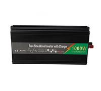 YWBL-WH Inversor de Corriente de Onda Sinusoidal Pura Cargador Inversor de 1000 W con Pantalla LED LCD 2 Enchufes Universales Puerto USB Pico de 2000 W para Coche, Barco, Camión, Viajes, Camping (12