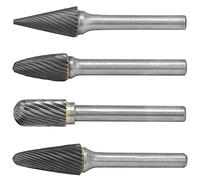 YWBL-WH Juego de 4 Fresas de Carburo de Acero de Tungsteno de Doble Corte, Cabeza de 12 Mm, Vástago de 6 Mm para Pulido de Metal, Tallado, Desbarbado, Modelado, Grabado por Usuarios y Talleres de
