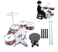 YWBL-WH Juego de 5 Tambores para Niños, Instrumento de Percusión Educativo, Herramienta de Entrenamiento de Ritmo de Música Temprana, Juego de Batería Estable para Principiantes, Juguete