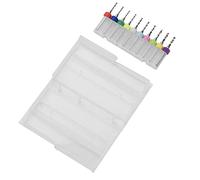 YWBL-WH Juego de Brocas para PCB de Carburo de Tungsteno, Herramienta de Microbrocas de 1,1-2,0 Mm con Caja de Almacenamiento, Tornillos de Clavija para Orificios de Soldadura, 10 Uds.