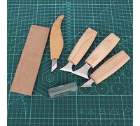 YWBL-WH Juego de Cortadores de Tallado de Acero Inoxidable, Herramienta de Tallado Manual de 7 Piezas con de Madera, Accesorio de Carpintería para de Patrones para Uso en Carpintería y Carpinteros de