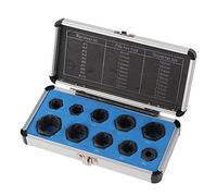 YWBL-WH Juego de Extractores de Pernos 11 Piezas 40CR Vaso Extractor de Pernos de 9 Mm a 19 Mm Agarre en Espiral para Quitar Tuercas y Dañados con Barra y Estuche para Mecánicos de Reparación de