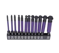 YWBL-WH Juego de Puntas Hexagonales con Extremo Esférico, 12 Brocas de Cabeza Hexagonal de Acero de Aleación S2 con Vástago de 1/4 de Pulgada para Reparaciones de Maquinaria y Automóviles