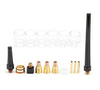 YWBL-WH Kit de Accesorios para Antorcha de Soldadura, Boquilla de Copa de Vidrio y Abrazadera de Tungsteno para Soldador de Argón WP9 WP20, Vidrio de 2 Mm de Espesor de Fácil Instalación para Usuarios