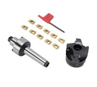 YWBL-WH Kit de Fresa Frontal MT2 FMB22 con 10 Insertos APMT1604, Fresa CNC de Carburo para Mecanizado Preciso y en Bruto, Herramienta de Fresado Frontal de 4 Flautas de 50 X 45 Mm para Fresadoras y