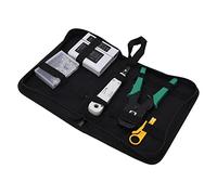 YWBL-WH Kit de Herramientas de Red Kit de Engarzadora de Cables Ethernet Portátil No 45 Acero 5 en 1 con Probador de Cables para Cableado Cat5 Cat5e Cat6 RJ45 RJ11 para Técnicos Reparación de