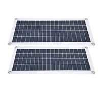 YWBL-WH Kit de Panel Solar de 2x10W, Módulo Fotovoltaico Monocristalino con Dos Puertos USB y Controlador de 30A para Carga de Emergencia de RV, Camping