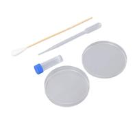 YWBL-WH Kit de Platos de Cultivo Desechables para Placas de Petri, PP Transparente de 90 Mm con 10 Hisopos de Algodón, 10 Goteros, 4 Tubos de Ensayo, Investigación de Laboratorio de Experimentos (