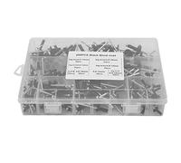 YWBL-WH Kit de Remaches Ciegos Negros de 200 Piezas, Remaches de Cabeza Redonda de Alta Resistencia con 8 Tipos, para Maquinaria de Alimentos, Electrodomésticos de Cocina, Decoración de