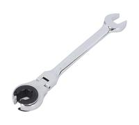 YWBL-WH Llave de Trinquete Abierta de 14 Mm Llave de Trinquete de Cabeza Flexible con Oscilante de 5° Acero CRV para Frenos de y Tuercas de Línea de Aire Acondicionado Herramienta Mecánica