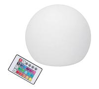 YWBL-WH Luz de Bola LED RGBW Lámpara de Globo RGBW, 16 Colores Regulable 4 Modos 24 Teclas Control Remoto, Carcasa de PE para Mesa de Dormitorio, 12x12 cm
