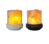 YWBL-WH Luz Nocturna de Piedra de Sal de Cristal, Difusor de Aceite Esencial USB Portátil con Luz LED y Terapia de para Oficina en Casa y Dormitorio (Black)
