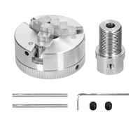 YWBL-WH Mandril de Torno Autocentrante para Fresadora, Juego de Mandril de Torneado de Madera de Aleación de Zinc de 3 Mordazas/4 Mordazas con Eje de 3,17 Mm, Sujeción Rápida de Alta Precisión para