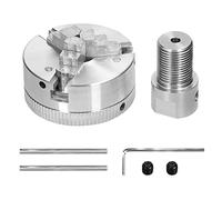 YWBL-WH Mandril de Torno Autocentrante para Fresadora, Juego de Mandril de Torneado de Madera de Aleación de Zinc de 3 Mordazas/4 Mordazas con Eje de 3,17 Mm, Sujeción Rápida de Alta Precisión para