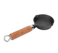 YWBL-WH Mini Sartén de 10 cm para Huevos, Sartén de Hierro Fundido con Mango de Madera, Ideal para Tortilla y Cocina Diaria, Utensilio de Cocina Antiadherente y Duradero